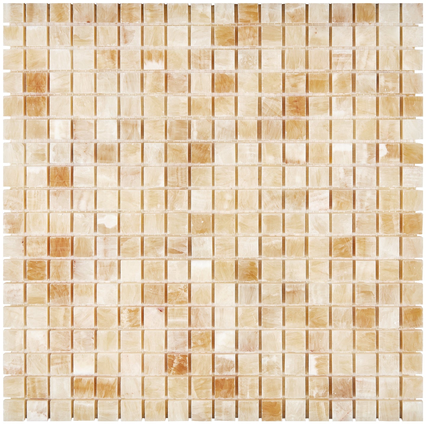 Giallo Crystal Honey Onyx 5/8’’ X 5/8’’ Mosaic Polished Backsplash Tile
