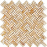 Giallo Crystal Honey Onyx Stanza Mosaic (w/ White) Polished Backsplash Tile
