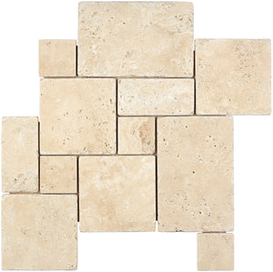 Durango Cream Travertine Mosaic - OPUS Mini-Pattern