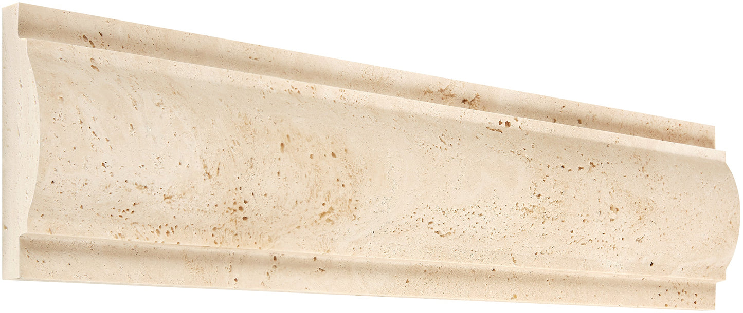 Ivory (Light) Travertine 3’’ X 12’’ Arch/Baldwin Molding Honed Arch/Baldwin