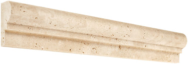 Ivory (Light) Travertine 2’’ X 12’’ Single-Step Chair Rail Trim Honed Single-Step Chair Rail