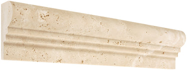 Ivory (Light) Travertine 2-1/2’’ X 12’’ Double-Step Chair Rail Trim Honed Double-Step Chair Rail
