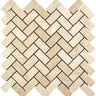 Ivory (Light) Travertine 1’’ X 2’’ Herringbone Mosaic Tumbled Wall Tile