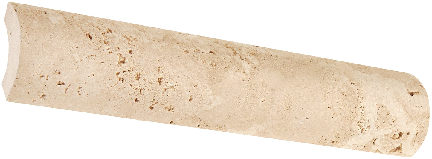 Ivory / Light Travertine 1’’ X 12’’ Quarter-Round Trim Honed Quarter-Round