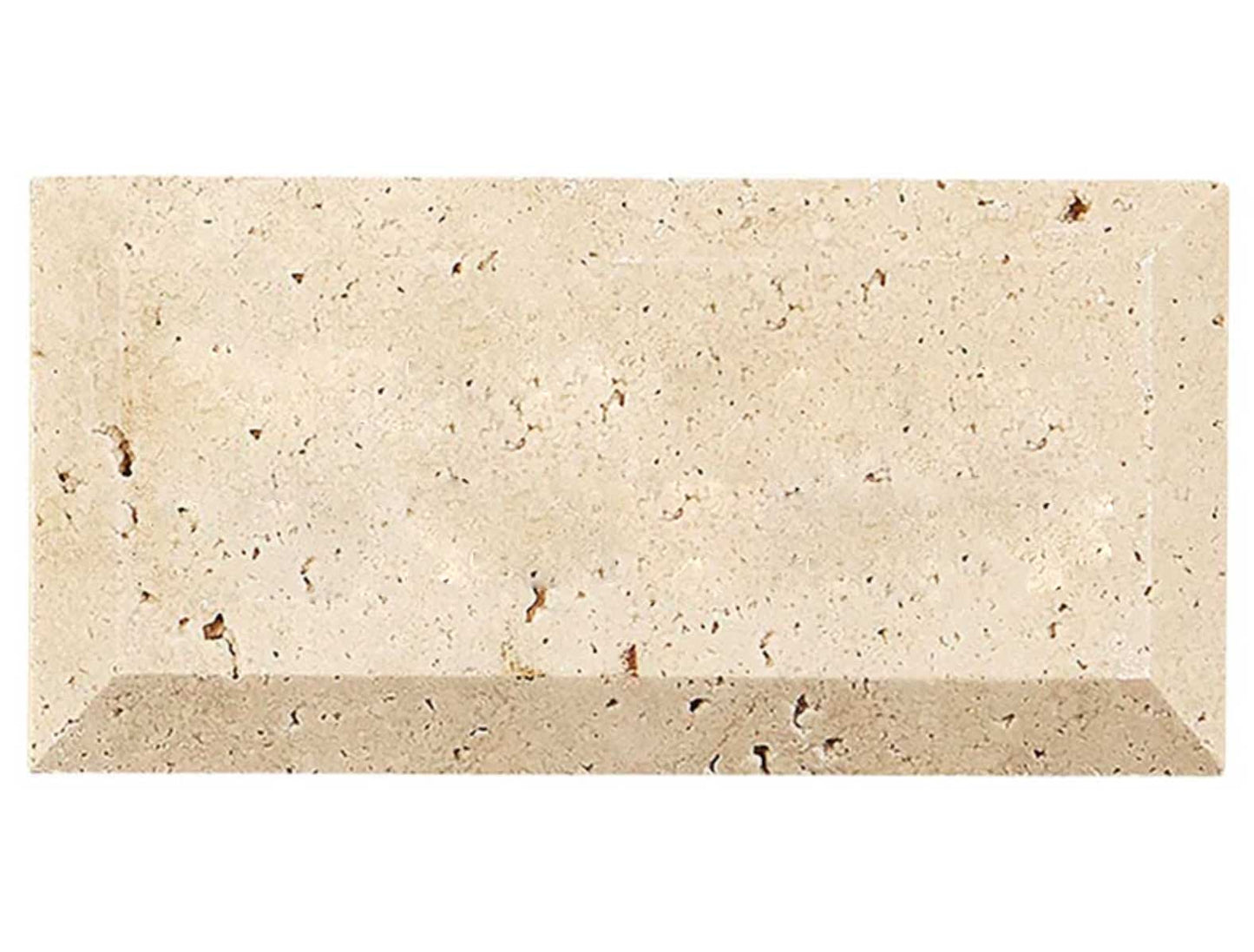 Ivory (Light) Travertine 3’’ X 6’’ Tile (Deep-Beveled) Honed Wall Tile