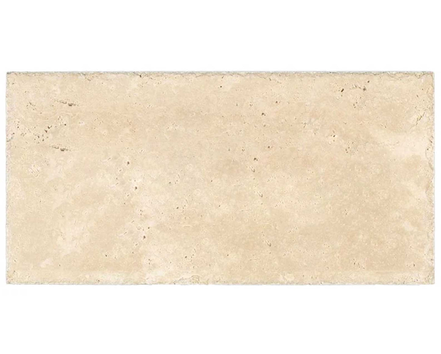 Ivory (Light) Travertine 8’’ X 16’’ Tile - (Cross-cut) Brushed & Chiseled - Unfilled / 1 sheet Wall Tile