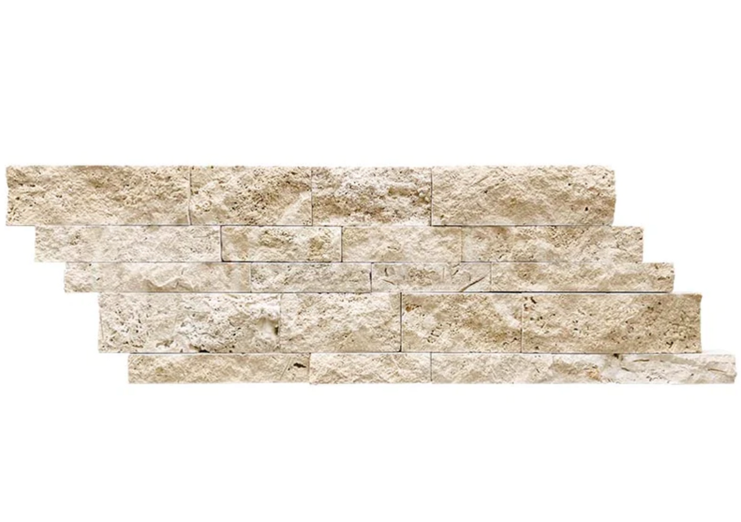 Ivory (Light) Travertine 7’’ X 20’’ Ledger Panel Split-Faced Wall Tile