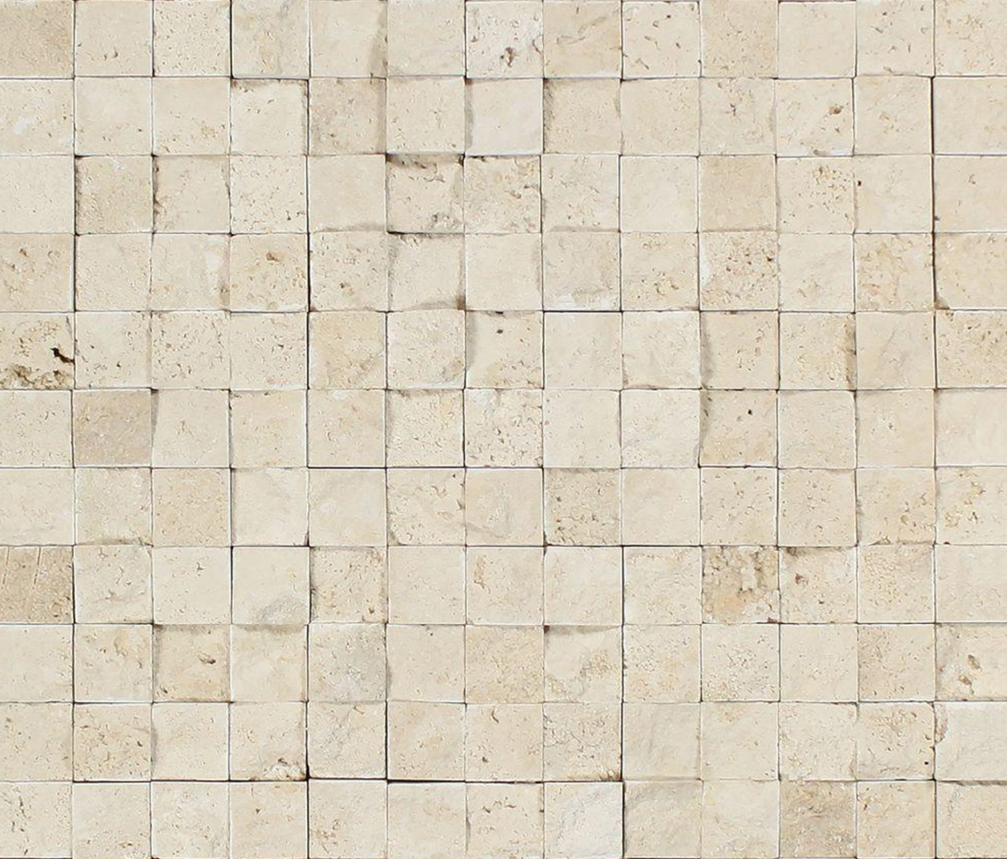 Ivory (Light) Travertine 1’’ X 1’’ Mosaic Split-Faced / 1 sheet Wall Tile