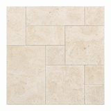 Ivory (Light) Travertine Tile - Versailles Pattern