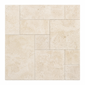 Ivory Travertine Versailles Pattern Tile (Cross-Cut)