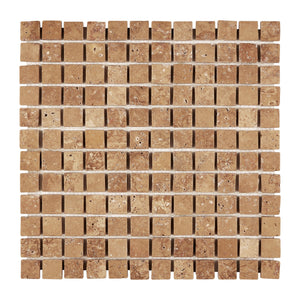 Noce Travertine Mosaic - 1x1 Square
