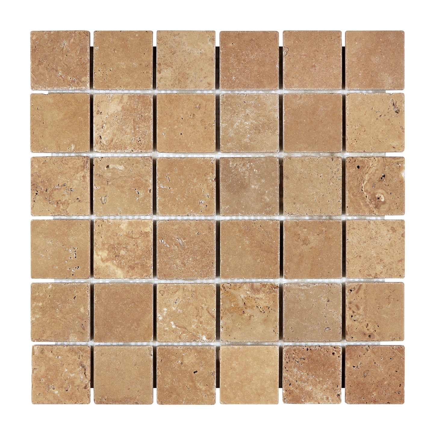 Noce Travertine 2’’ X 2’’ Mosaic Tumbled/Filled & Honed/CNC-Arched Wall Tile