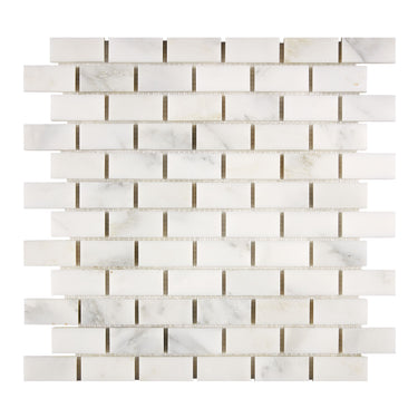 Oriental White Marble Tile - 1’’ X 2’’ Brick Mosaic Polished/Honed/Split-Faced Wall Tile