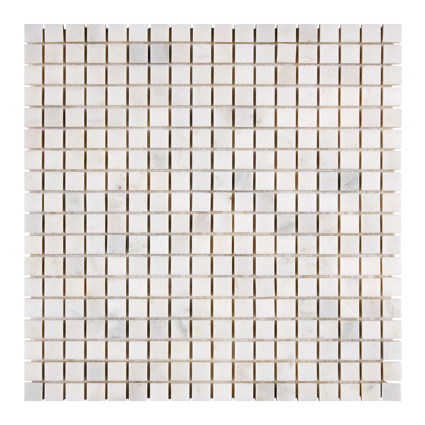 Oriental White (Asian Statuary) Marble 5/8’’ X 5/8’’ Mosaic Polished/Honed Wall Tile