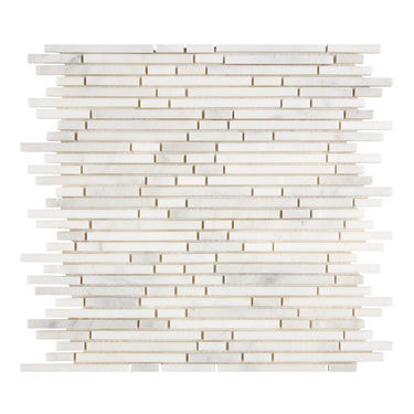 Oriental White Marble Tile - Bamboo Sticks Mosaic Polished/Honed Wall Tile