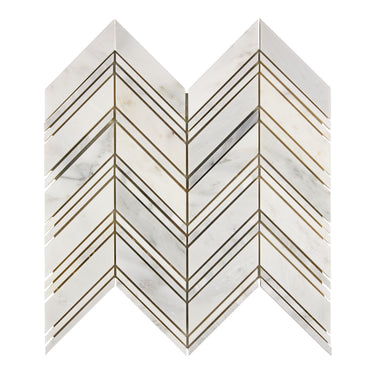 Oriental White Marble Tile - Chevron Large Mosaic Polished/Honed Wall Tile