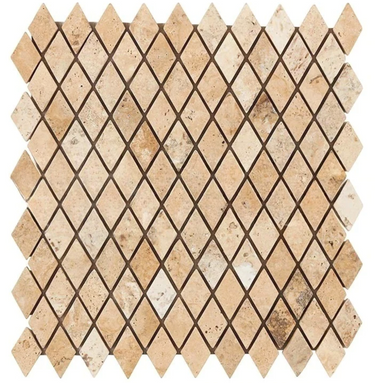 Philadelphia Travertine 1’’ X 2’’ Diamond Mosaic Tumbled Wall Tile
