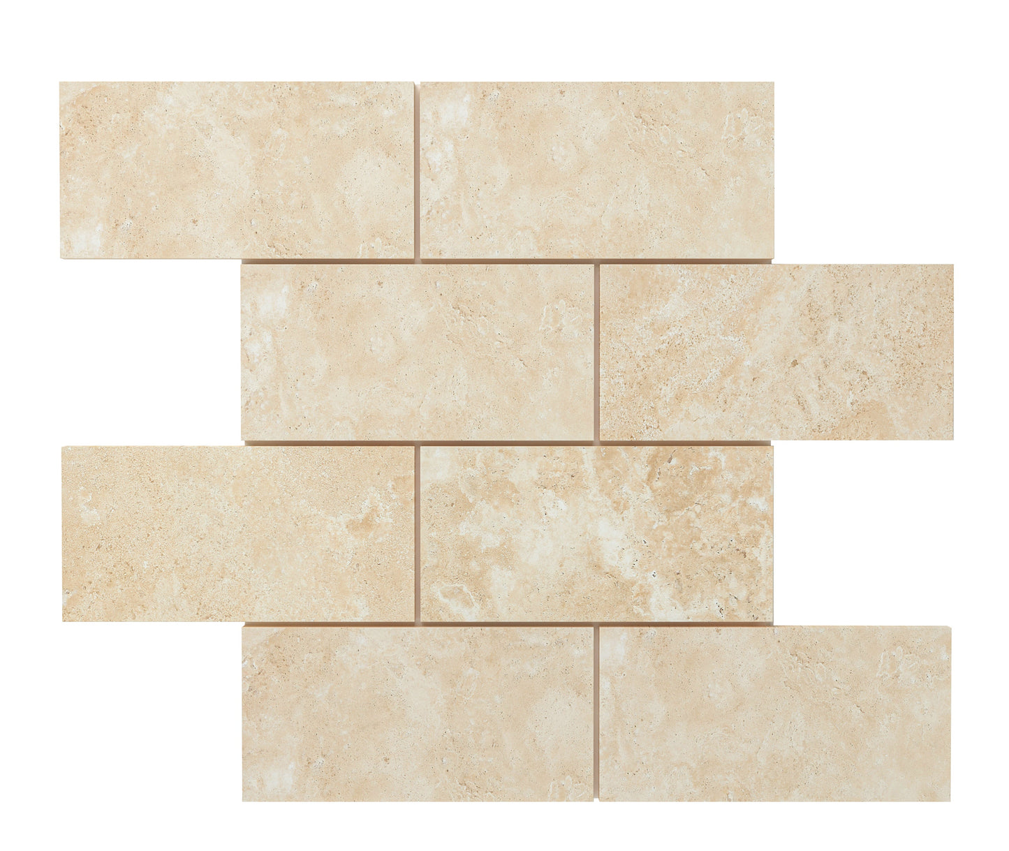 Durango Cream Travertine 3’’ X 6’’ Tile Micro-Beveled Filled & Honed Wall Tile