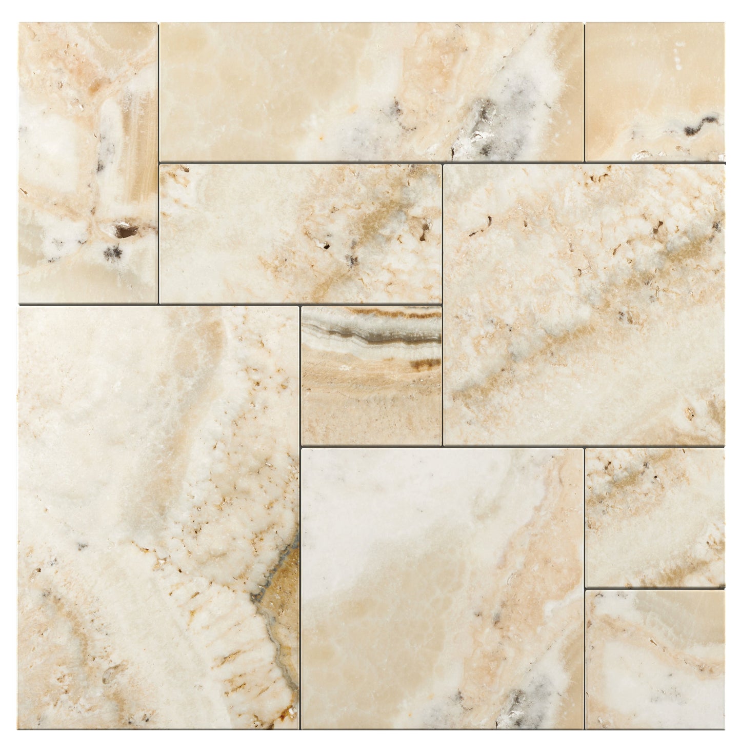 Latravonya Travertine Versailles Tile Filled & Honed/Brushed & Chiseled Wall Tile