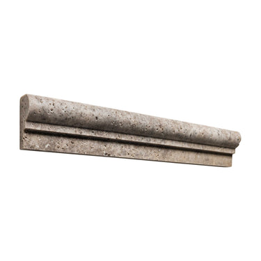 Silver Pewter Blend Travertine 2’’ X 12’’ Single-Step Chair Rail Trim Honed Single-Step Chair Rail