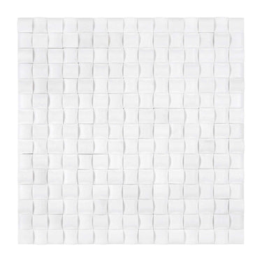 Thassos White Marble 3-D Small-Bread Mosaic Polished/Honed Backsplash Tile