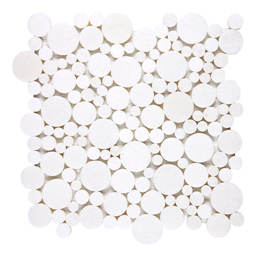 Thassos White Marble Bubbles Mosaic Polished/Honed Backsplash Tile