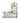 Thassos White Marble BIAS Border CORNER (w/ Ming Green) Polished/Honed Accent & Trim Tile