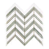 Thassos White Marble Chevron Mosaic (w/ Ming-Green) Polished/Honed Backsplash Tile