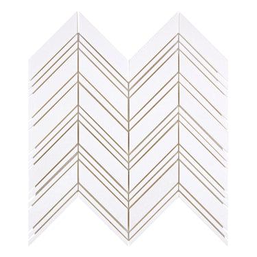 Thassos White Marble Chevron Mosaic Polished/Honed Backsplash Tile
