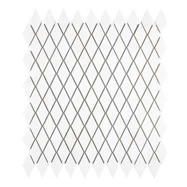 Thassos White Marble 1’’ X 2’’ Diamond Mosaic Polished/Honed Backsplash Tile