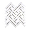 Thassos White Marble 1’’ X 4’’ Herringbone Mosaic Polished/Honed Backsplash Tile