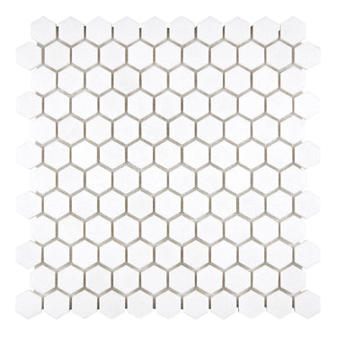 Thassos White Marble 1’’ X 1’’ Hexagon Mosaic Polished/Honed Backsplash Tile