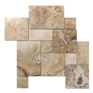 Antico Onyx Travertine Mosaic - Mini-Versailles
