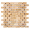 Walnut Travertine 1’’ X 2’’ Brick Mosaic Tumbled Backsplash Tile