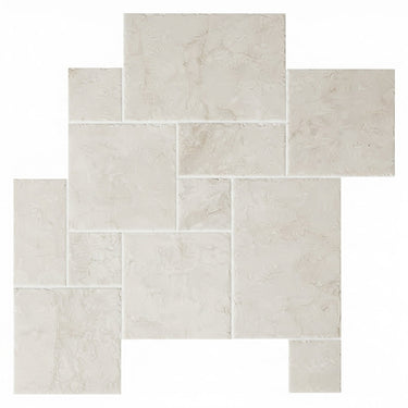 White Pearl (Turkish Botticino) Marble Tile - Versailles Pattern