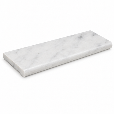 Bianco Carrara White Marble Tile - 4x12 Long-Side-Bullnosed