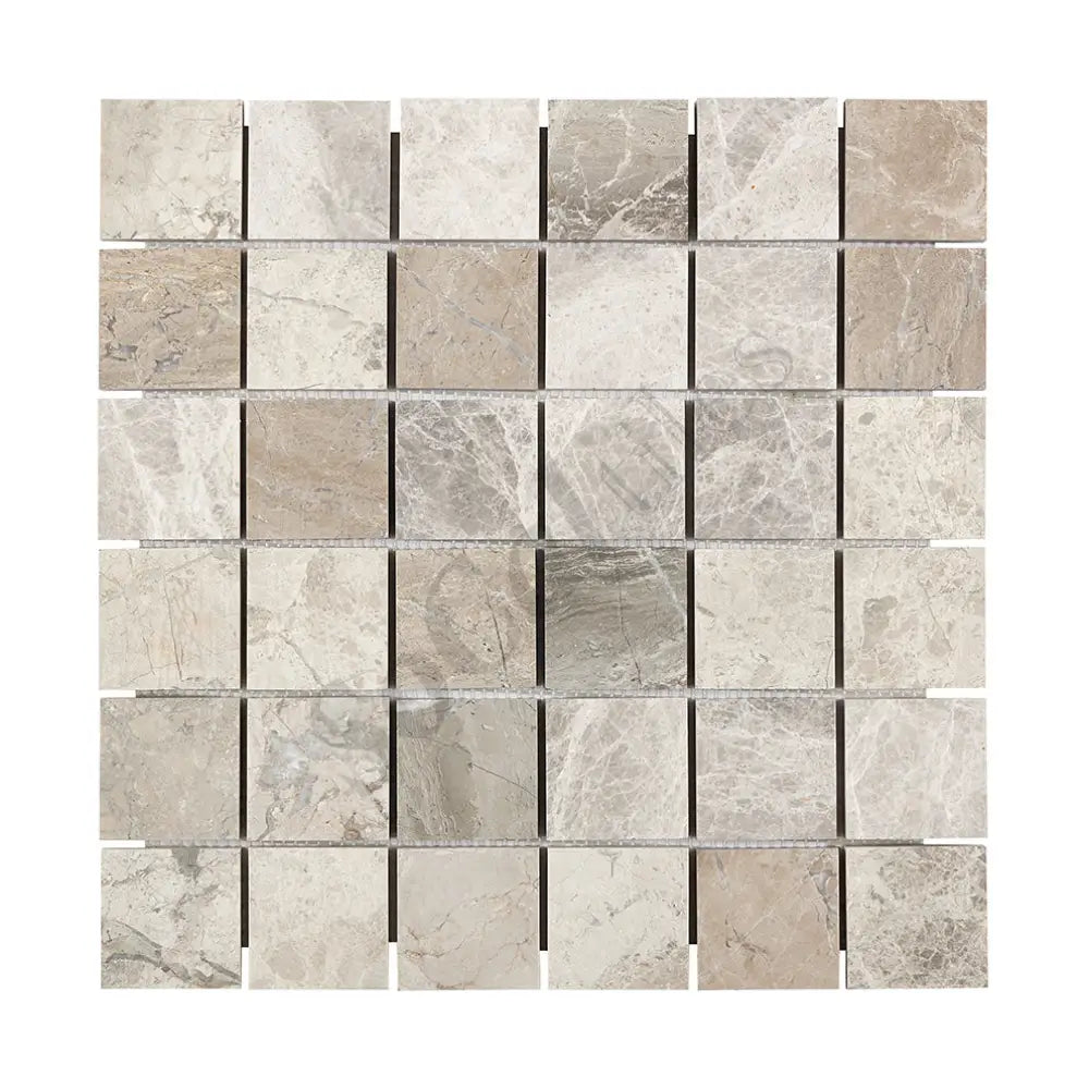 Atlantic Gray Marble 2’’ X 2’’ Mosaic Tumbled/Polished/Honed Wall Tile