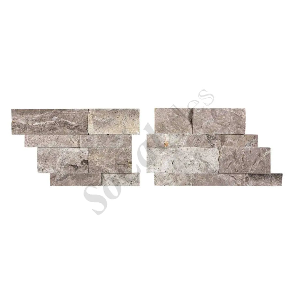 Atlantic Gray Marble Ledger-Panel - CORNER Split-Faced Wall Tile