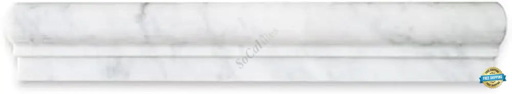 Bianco Carrara White Marble 2’’ X 12’’ Single-Step Chair Rail Trim Single-Step Chair Rail