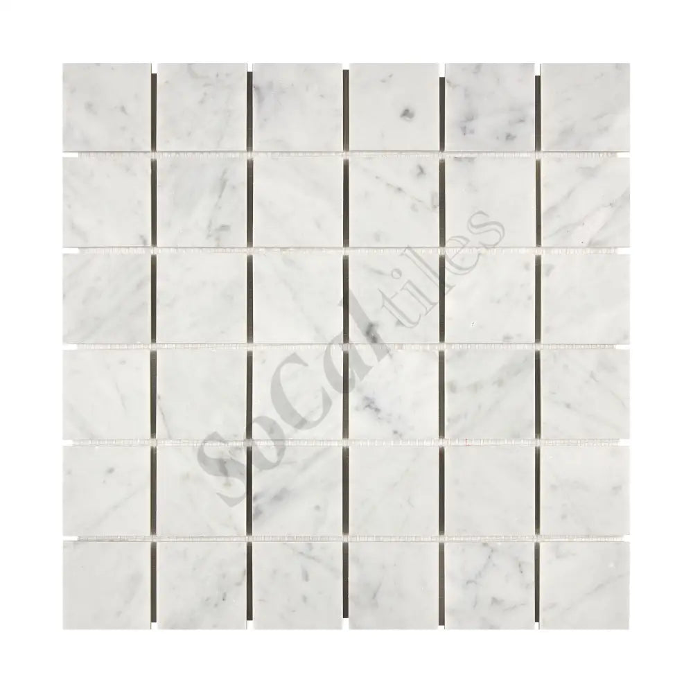 Bianco Carrara White Marble 2’’ X 2’’ Mosaic Wall Tile