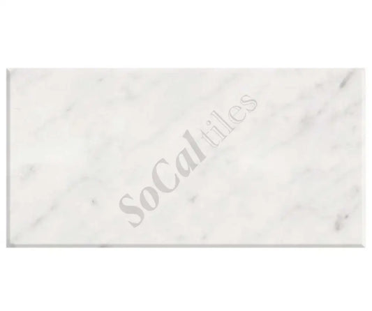 Bianco Carrara White Marble 3’’ X 6’’ Tile Micro-Beveled Wall Tile