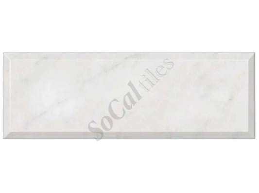 Bianco Carrara White Marble 4’’ X 12’’ Tile Deep-Beveled Wall Tile