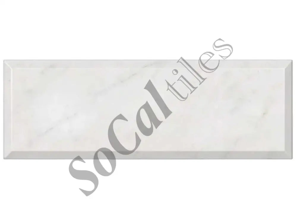Bianco Carrara White Marble 4’’ X 12’’ Tile Deep-Beveled Wall Tile
