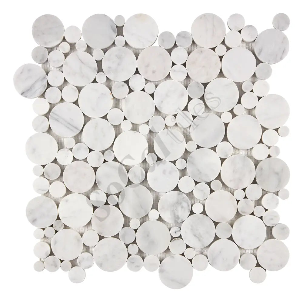 Bianco Carrara White Marble Bubbles Mosaic Wall Tile