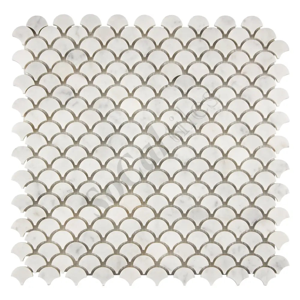Bianco Carrara White Marble FAN (Raindrop) Mosaic Wall Tile
