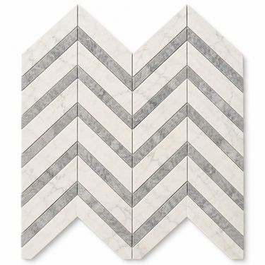 Bianco Congelato Dolomite Mosaic - 1x4 Chevron