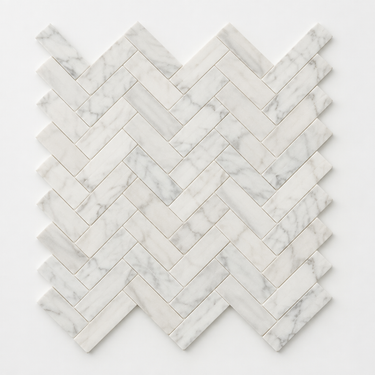 Bianco Congelato dolomite 1x4 herringbone mosaic