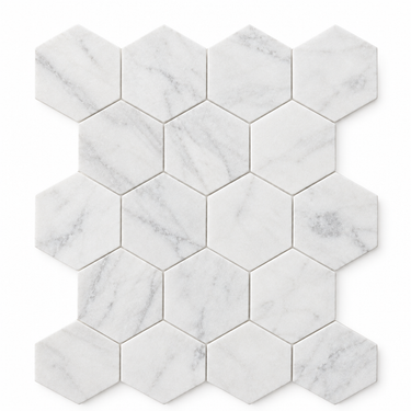 Bianco Congelato Dolomite Mosaic - 4in Hexagon