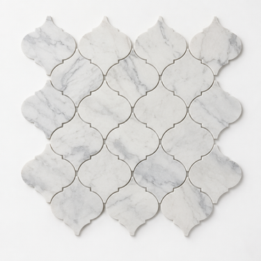 Bianco Congelato dolomite arabesque lantern mosaic