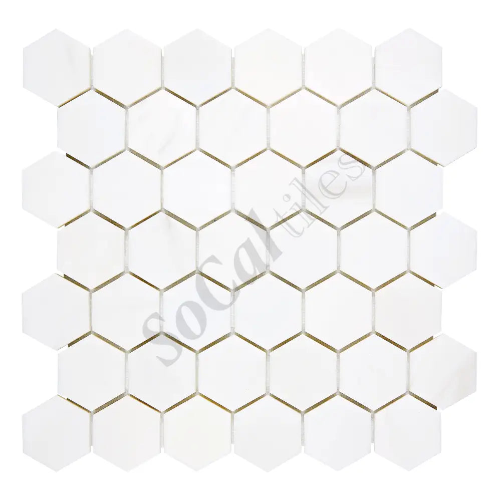 Bianco Dolomite 2’’ X 2’’ Hexagon Mosaic Polished/Honed Backsplash Tile